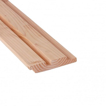 Douglas geschaafd rhombusprofiel 2,7x14,5x300 cm. onbehandeld. ~