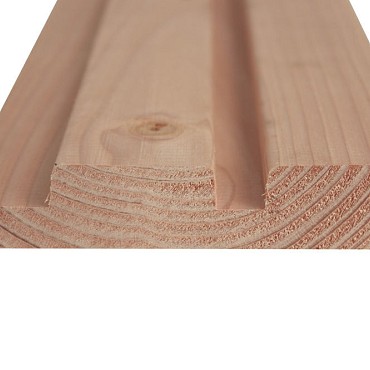 Douglas geschaafd rhombusprofiel 2,7x14,5x400 cm. onbehandeld. ~