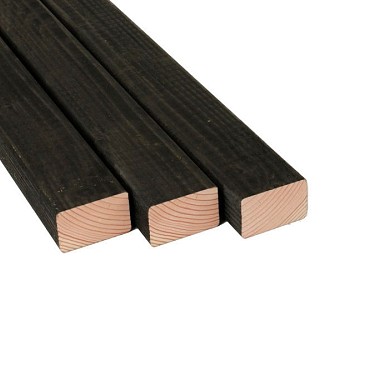 Douglas geschaafde regel gedroogd 4,5x7x250 cm. zwart ~
