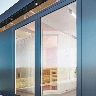 Glaselement voor de deur ~