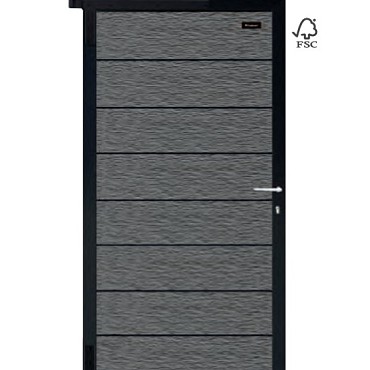 Elephant tuindeur Modular Evo houtcomposiet 180x90 cm Rock Grey, antraciet beslag ~