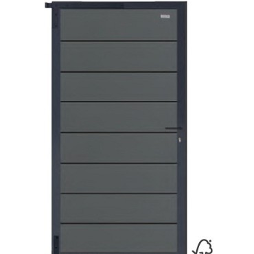 Elephant tuindeur Modular Evo houtcomposiet 90x174 cm Rock Grey, antraciet beslag ~