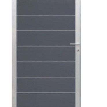 Elephant tuindeur Modular Evo houtcomposiet 90x195 cm Rock Grey, alu beslag ~