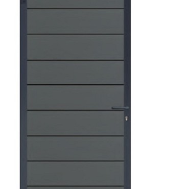 Elephant tuindeur Modular Evo houtcomposiet 90x195 cm Rock Grey, antraciet beslag ~