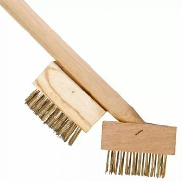 Onkruidborstel met steel en reserveborstel ~