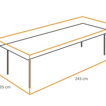 Beschermhoes voor Tafels tot 240 cm rond Charcoal (245x105x75 cm) ~