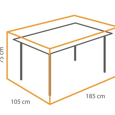 Beschermhoes voor Tafels tot 180 cm rond Charcoal (185x105x75 cm) ~