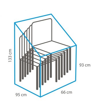 Beschermhoes voor Stapelstoelen Charcoal (66x95x93/133 cm) ~