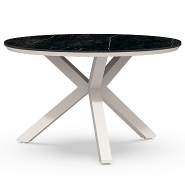 Orbital Dining Table Trespa Marble Creme White 120 - Ø75 cm. ~