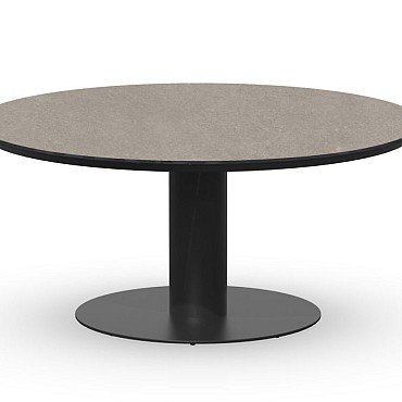 Moreno Low Dining Table Trespa Dark Basalt Charcoal 150 - Ø68 cm. ~
