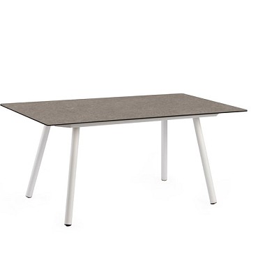 Natal Lounge Dining Table Trespa Dark Basalt Creme White 150x80x66 cm. ~