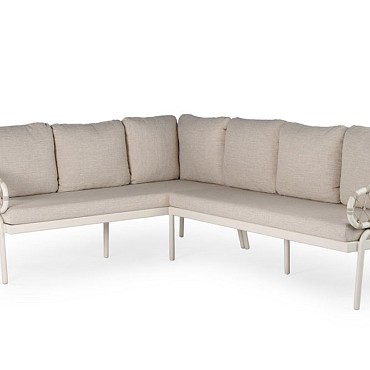 Natal Lounge Dining Set Left Creme White 200x160x98 cm. ~
