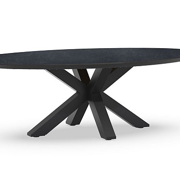 Oblong Dining Table Trespa Dark Basalt 220x130x75 cm. ~