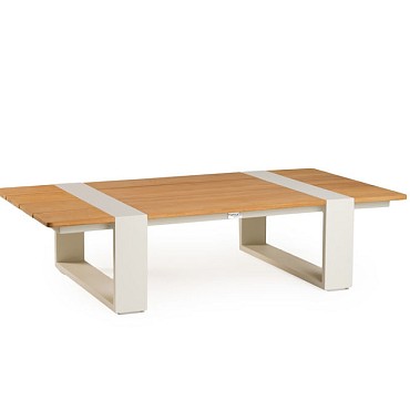 Seto Teak Lounge Table Creme White ~