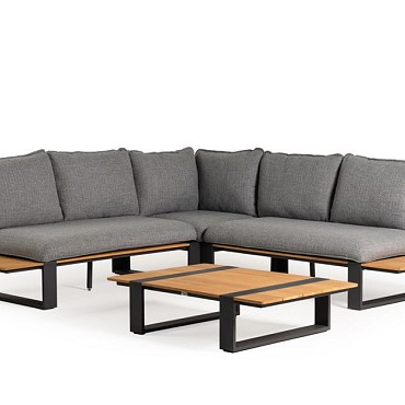 Seto Teak Lounge Set Complete Ash Grey ~