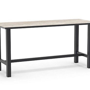Bar Table Trespa Travertin 210 x 80 cm Charcoal ~