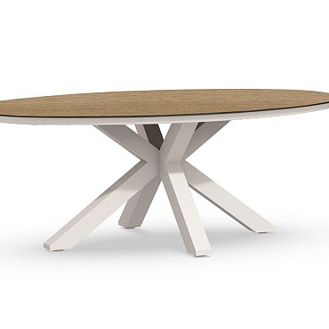 Oblong Dining Table Trespa Bergamo 200x110x75 cm Creme White ~