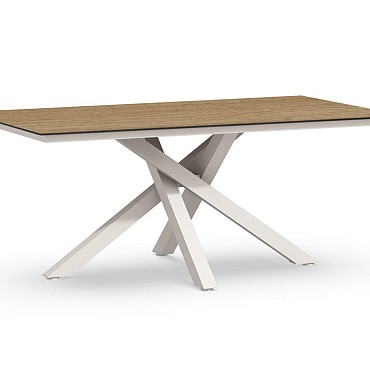 Orion Dining Table Trespa Bergamo 180x100x75 cm Creme White ~