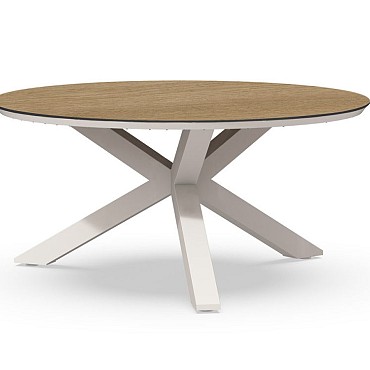 Omnigo Dining Table Trespa Bergamo 150 cm  Creme White ~