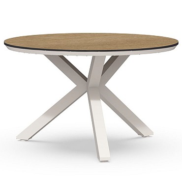Orbital Dining Table Trespa Bergamo 120 cm  Creme White ~