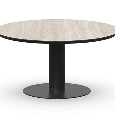 Morena Dining Table Trespa Travertin 120 cm  Charcoal ~