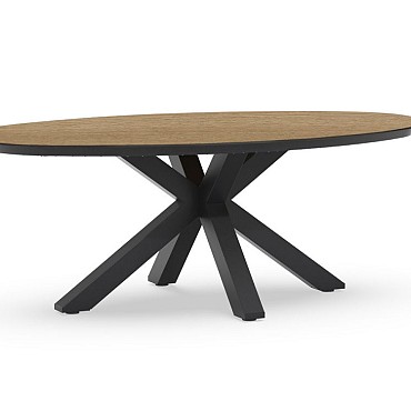 Oblong Dining Table Trespa Bergamo 200x110x75 cm Charcoal ~
