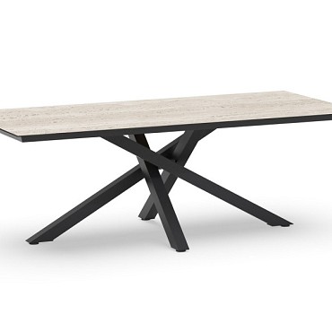 Orion Dining Table Trespa Travertin 220x100x75 cm Charcoal ~