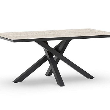 Orion Dining Table Trespa Travertin 180x100x75 cm Charcoal ~