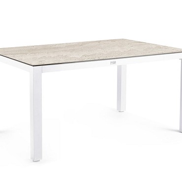 Briga Dining Table Trespa Travertin 180x100 cm Creme White ~