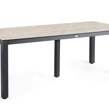 Briga Dining Table Trespa Travertin 280x100 cm Charcoal ~