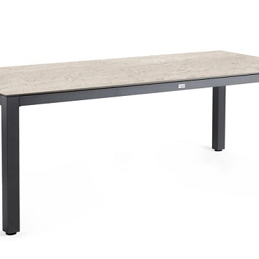 Briga Dining Table Trespa Travertin 240x100 cm Charcoal ~