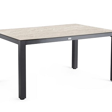Briga Dining Table Trespa Travertin 160 x 90 cm Charcoal ~