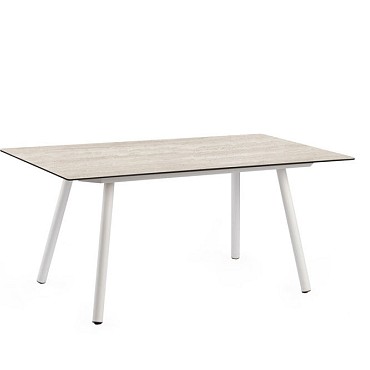 Natal Lounge Dining Table Trespa Travertin Creme White ~