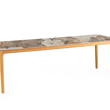 Elegante Teak Dining Table Dekton Khalo 240 x 100 cm ~