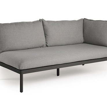 Sola Lounge 2-seater Sofa With Switchable Armrest Charcoal ~