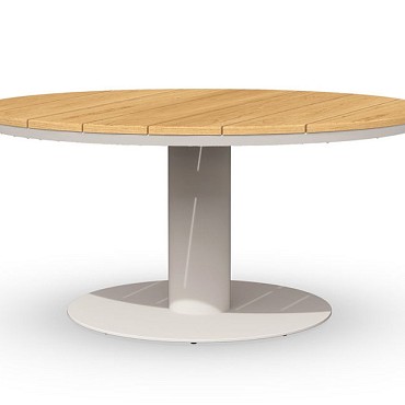 Morena Dining Table Teak 120 cm  Creme White ~