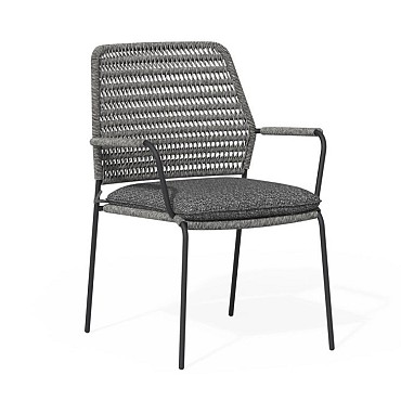 David Dining Chair Stackable Charcoal ~