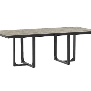 Nida Alu Dining Table Dekton Ceppo 220x100 cm Charcoal ~