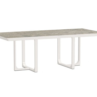 Nida Alu Dining Table Dekton Ceppo 220x100 cm Creme White ~
