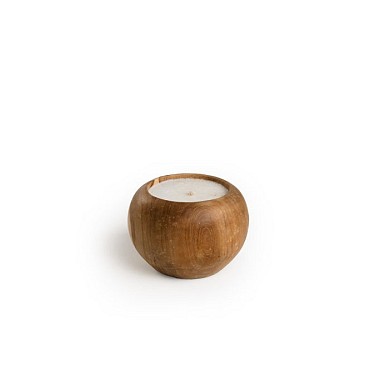 Candle Round Low Teak ~