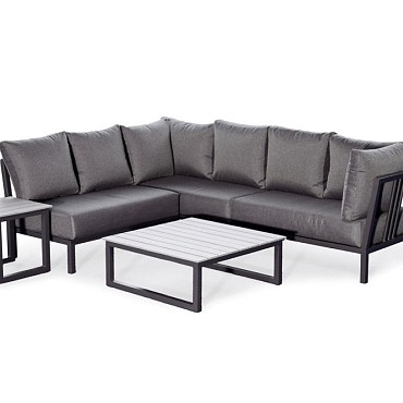 Manu Lounge Corner Set Charcoal  ~