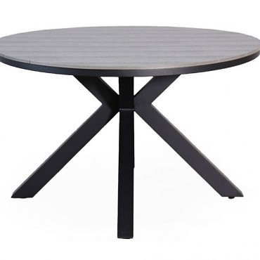 Silva Dining Table 120 cm Round Light Teak  ~