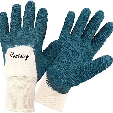 Latex rozenhandschoen blauw maat 8 ~