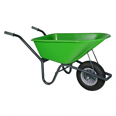Kruiwagen Tuin Premium 100L Lime m/kunststof bak ~