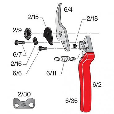Felco handvat Felco 6 ondergreep 6/36 ~