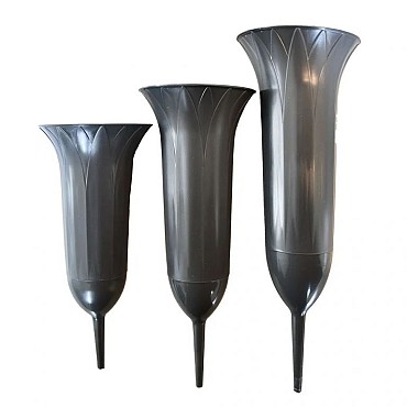 Grafvaas 26 cm antraciet ~