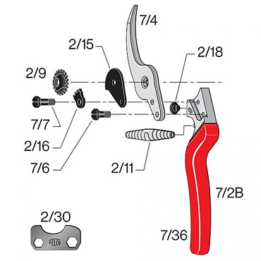 Felco schroefbout 7/7 ~