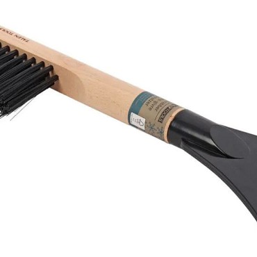 Talen Tools – IJskrabber – Met borstel – Gerecycled kunststof – Essenhouten handvat – ECO Friendly ~