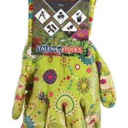 Talen Tools – Werkhandschoenen – Tuinhandschoenen – Polyester – Gebloemd – Nitrilcoating – Maat S ~
