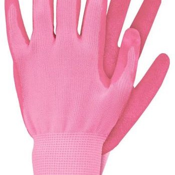 Werkhandschoenen latex roze maat S ~